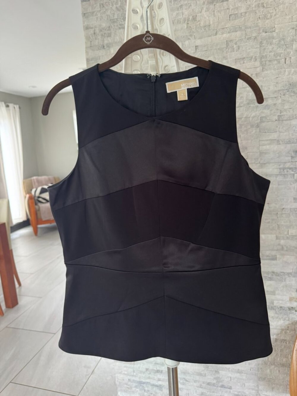 MICHAEL Michael Kors Black Sleeveless Tailored Top Size 8 Fully Lined